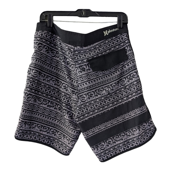 Hurley Phantom, black and gray,tribal pattern,board shorts,size 36 - Picture 2 of 4
